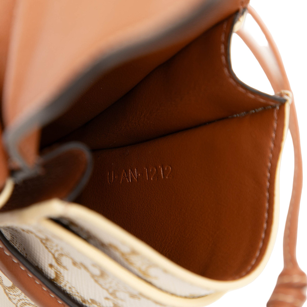 Pre-Loved Celine Triomphe Coated Canvas Phone Pouch Flap Crossbody - Picture 6 of 8